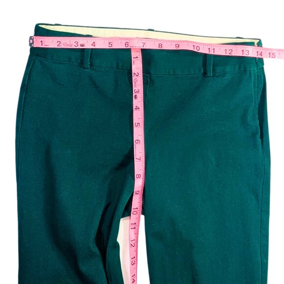 J.Crew 0 Emerald Green Flat Front Ankle Cafe Capri Pants w/Stretch - Picture 4 of 8